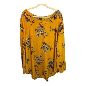 Torrid Blouse Women's Size 4x Flowers Floral Orange